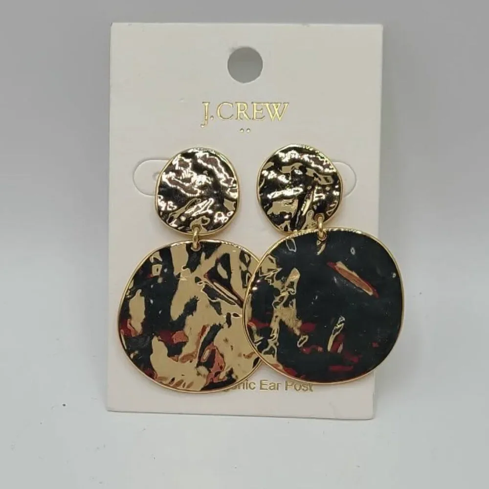 J Crew Factory Hammered Statement Earrings NWT! NEW!
